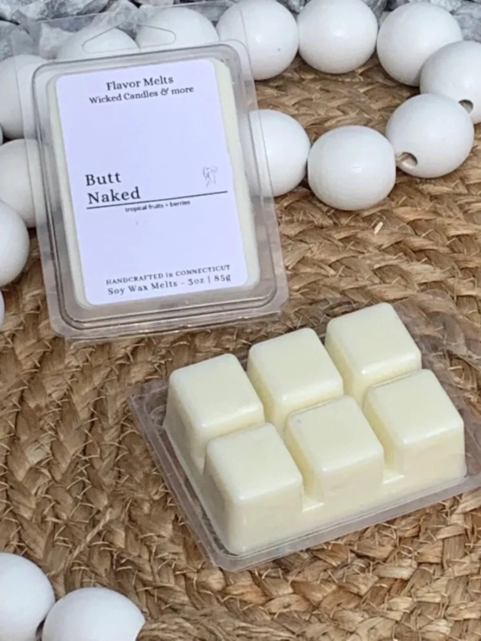 butt naked wax melt. a perfect fruit and berry blend