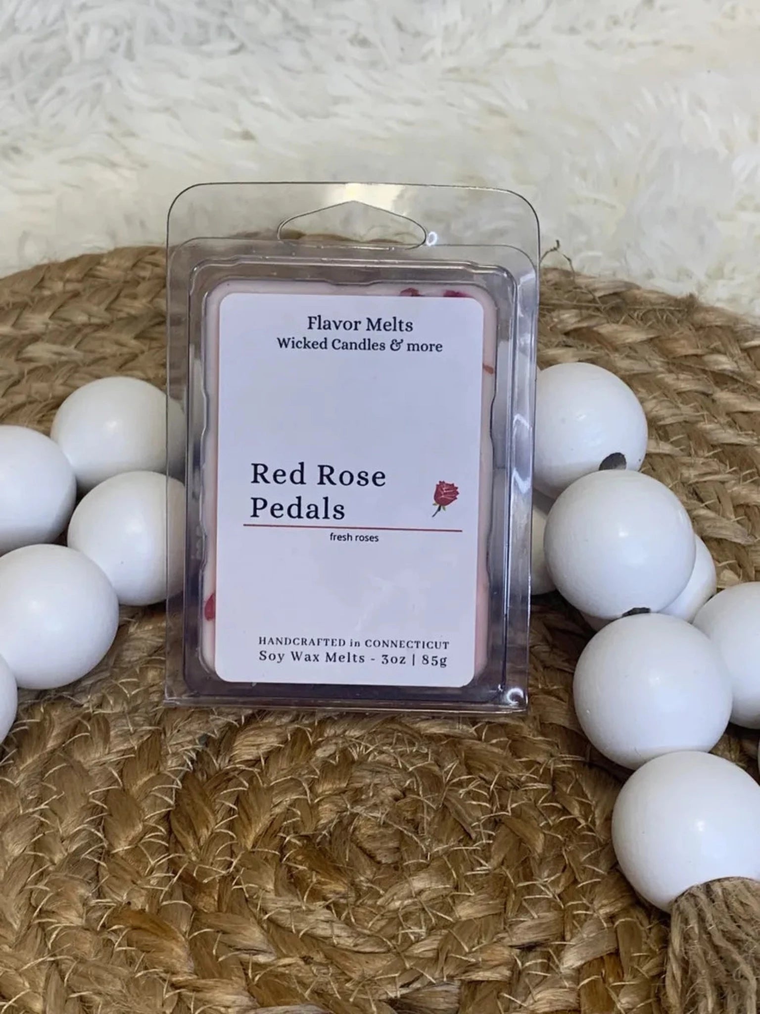 red rose pedals scented wax melt